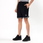 Men's Jet Black Regular Fit Sports Bermuda Shorts, काला, small