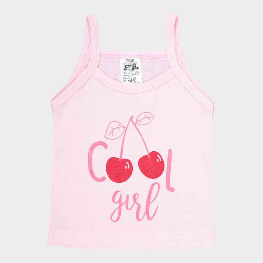 Infants Cotton Solid Vest, Pink, large image number null