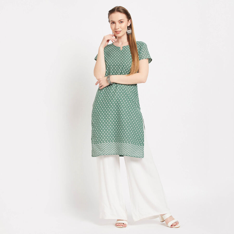 Cotton Straight Kurta, Olive, large image number null