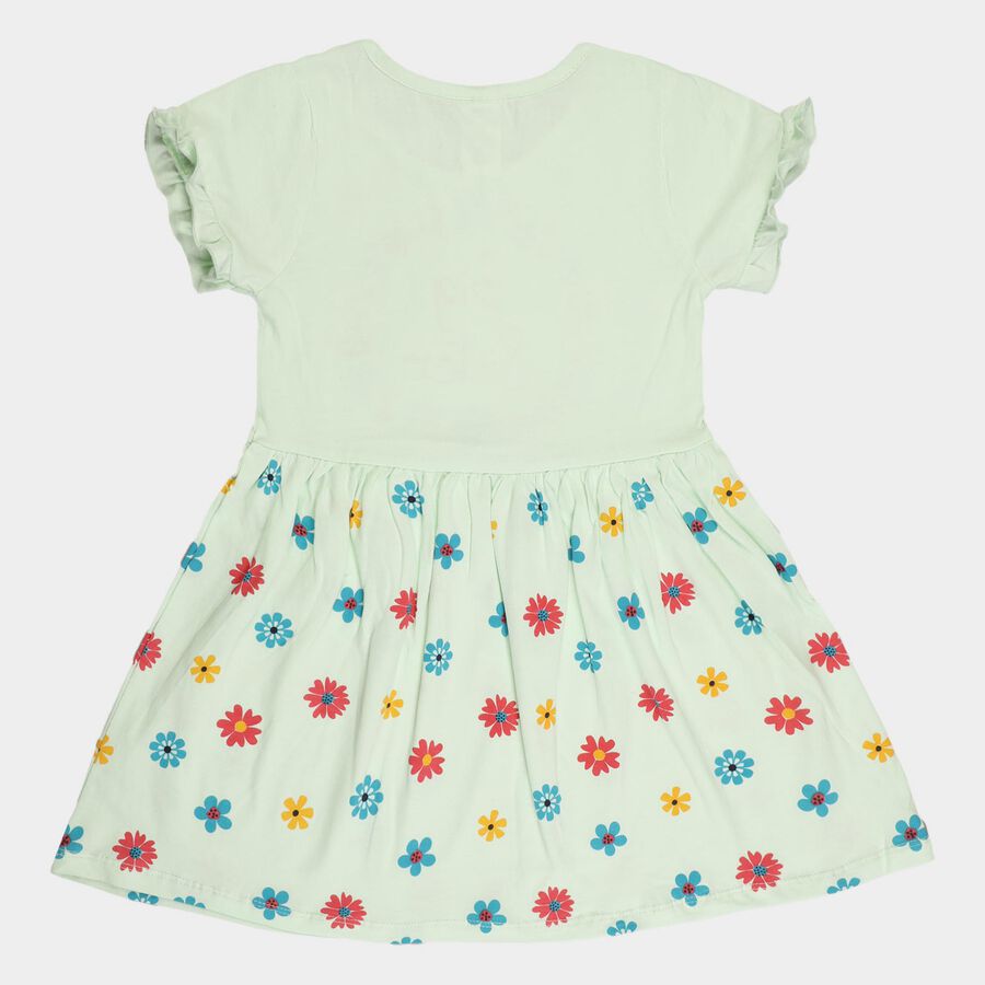 Girls Cotton Frock, Light Green, large image number null