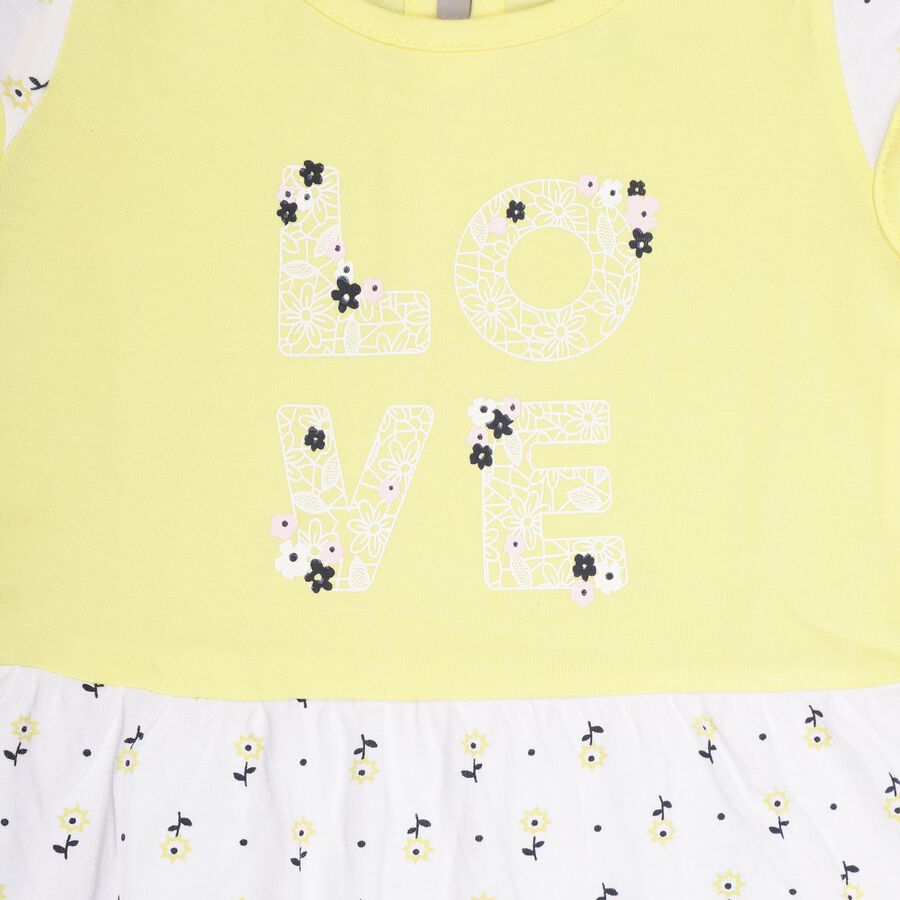Infants' 100% Cotton Frock , Yellow, large image number null