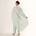 Women's Light Aqua Blue Printed Ethnic Set, एक्वा, small image number null