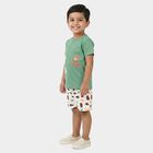 Boys' Green 100% Cotton Round Neck Solid Baba Suit, Light Green, small