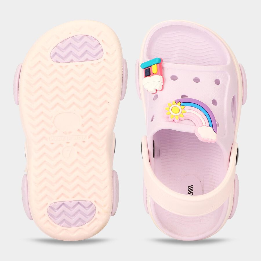 Girls' Lavender Slip-On Back Strap Clog Sandals, Lilac, large