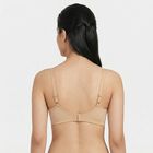 Women's Beige T-Shirt Padded Wired Bra, गहरा पीला, small