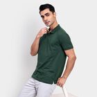 Men's Collared Half Sleeves T-Shirt, Dark Green, small image number null