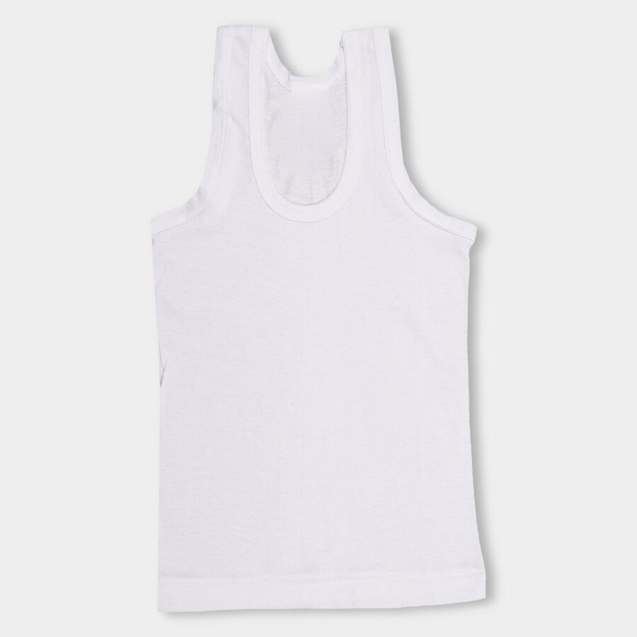 Boys' 100% Cotton Vest (Pack of 2), सफ़ेद, large image number null