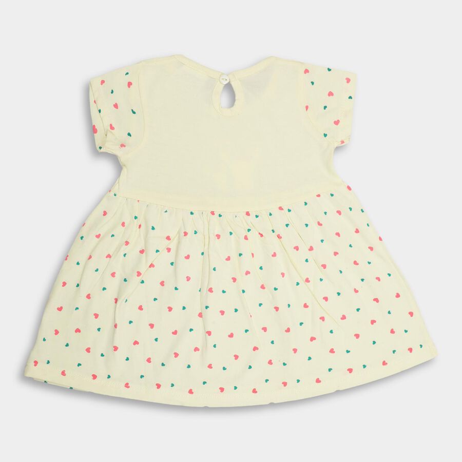 Infant Girls' 100% Cotton Frock, Yellow, large image number null