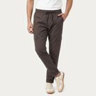 Men's Slim Fit Casual Trousers, Dark Grey, small