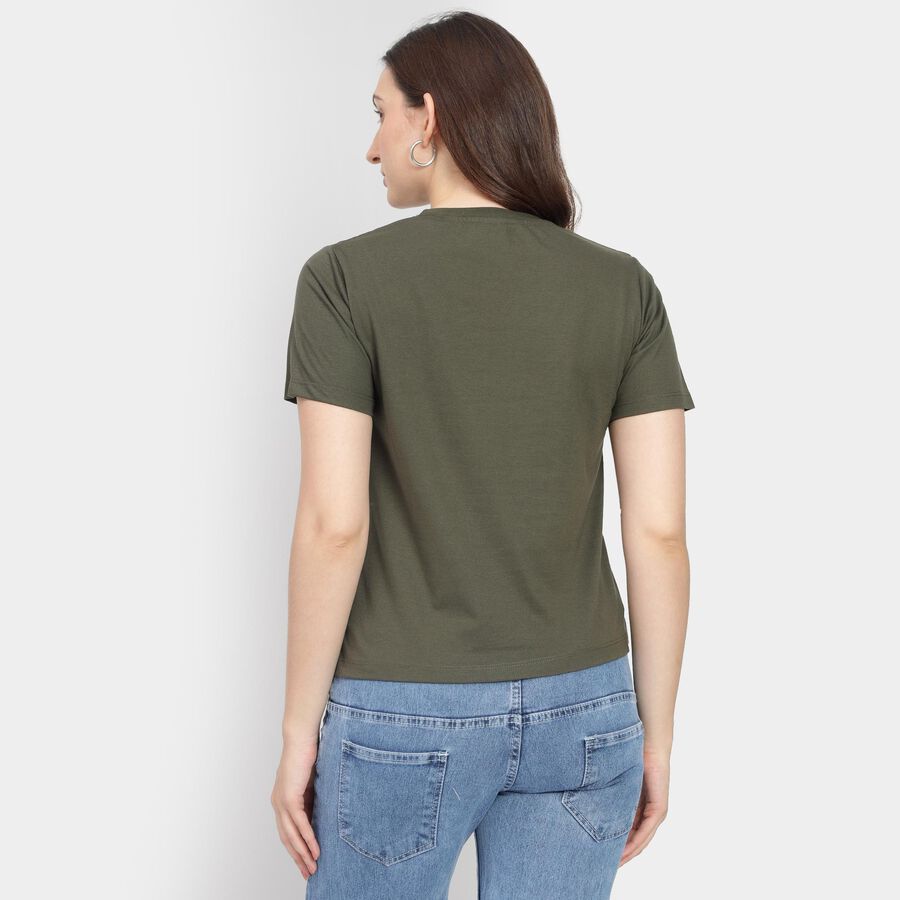 Ladies' Round Neck T-Shirt, Olive, large image number null