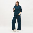 Women's Teal Blue Hooded Track Suit, टील ब्लू, small image number null