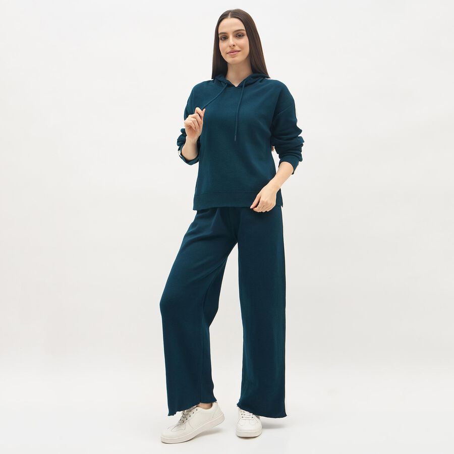 Women's Teal Blue Hooded Track Suit, टील ब्लू, large image number null