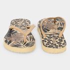 Women's Beige Printed Flip-Flop Slippers, गहरा पीला, small