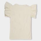 Girls' 100% Cotton T-Shirt, ऑफ व्हाइट, small