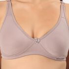 Women's Brown Cotton Blend Non-Padded Wire-Free Bra, Brown, small