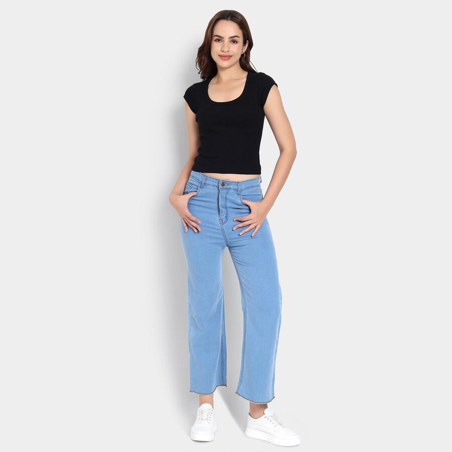 Ladies'  Crop  Top, काला, large image number null