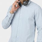 Men's Light Blue Cotton Spread Collar Regular Fit Shirt, हल्का नीला, small