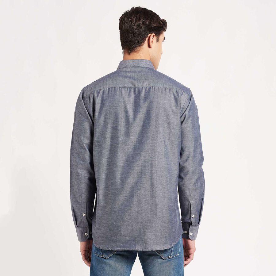 Solid Casual Shirt, Dark Grey, large image number null