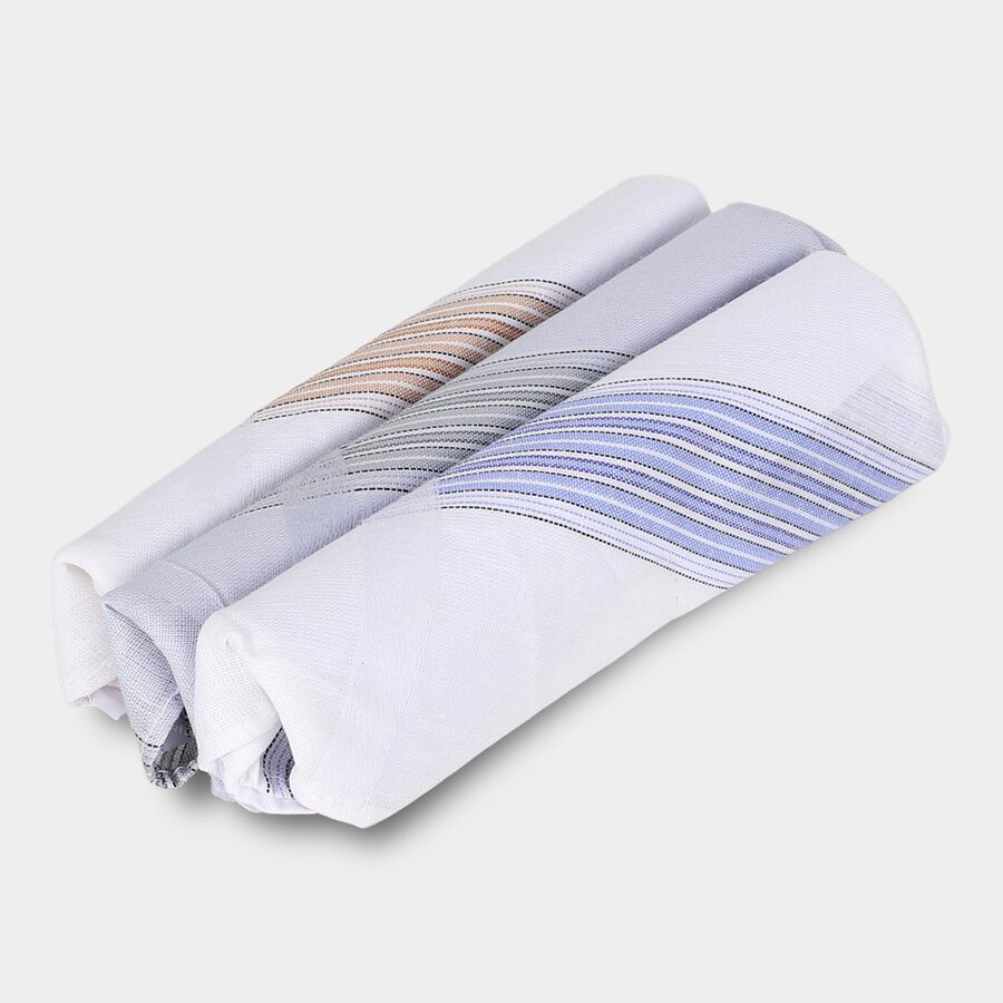 Men Grey Solid Pack of 1 Handkerchief, हल्का ग्रे, large