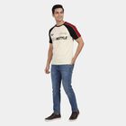 Men's Red Round Neck Casual Printed T-Shirt, लाल, small