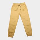 Boys' Beige Regular Fit Drawstring Jogger Trousers, Khaki, small