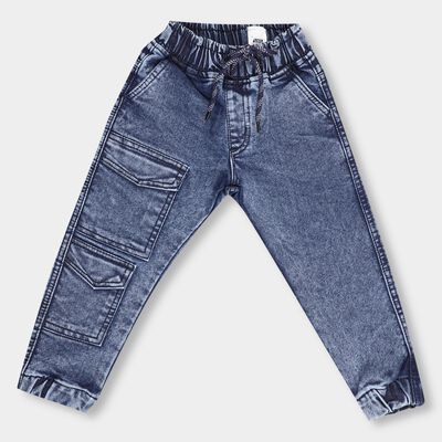 Boys' Stonewashed Blue Slim Fit Jogger Jeans