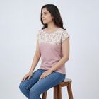 Women Lilac Round Neck Casual T-Shirt, Lilac, small