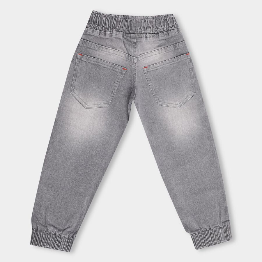 Boys' Grey Slim Fit Jogger Jeans, Light Grey, large image number null