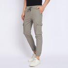Men's Slim Fit Casual Trousers , हल्का ग्रे, small image number null