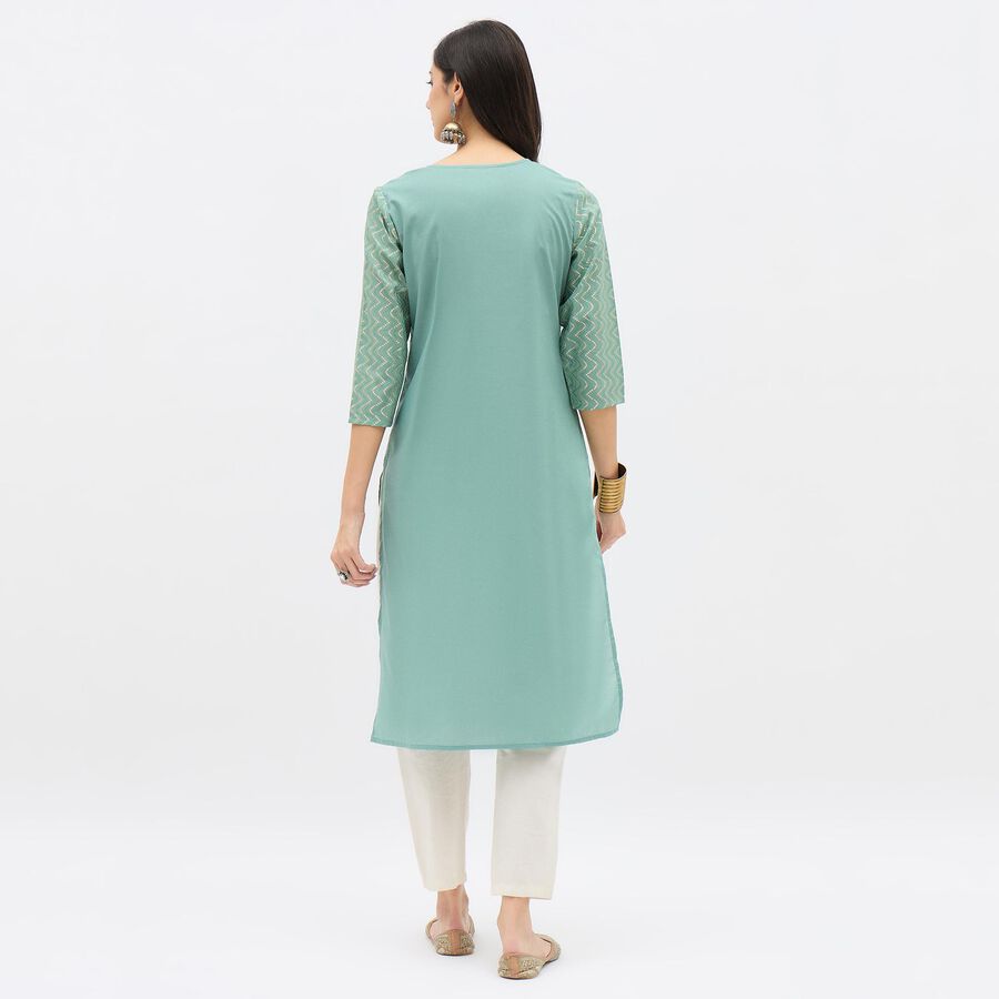 Ladies' 100% Cotton Kurta, Aqua, large image number null