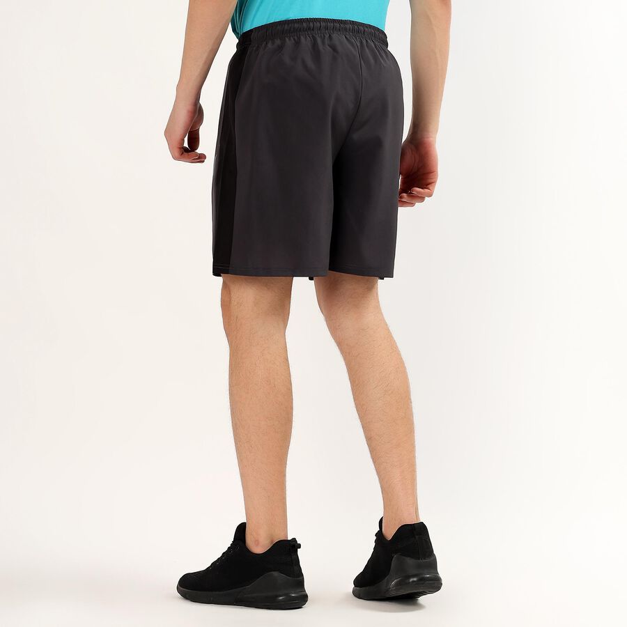 Men's Dark Charcoal Black Regular Fit Sports Bermuda Shorts, Dark Grey, large