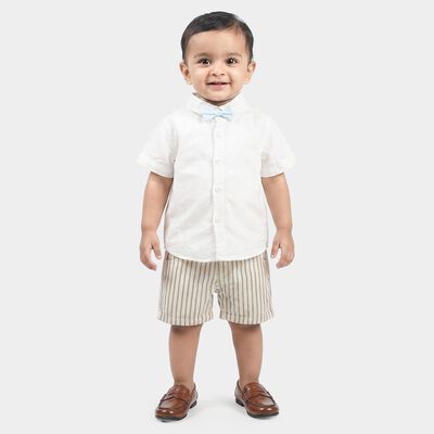 Infants' White 100% Cotton Round Neck Baba Suit