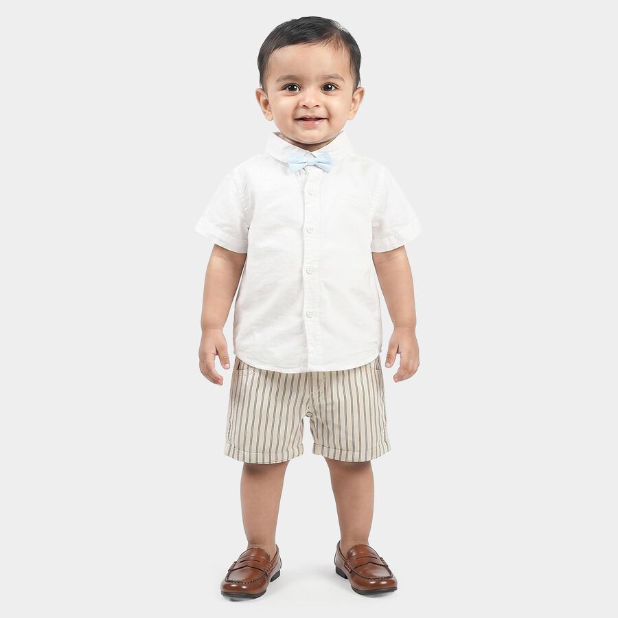 Infants' White 100% Cotton Round Neck Baba Suit, Off White, large