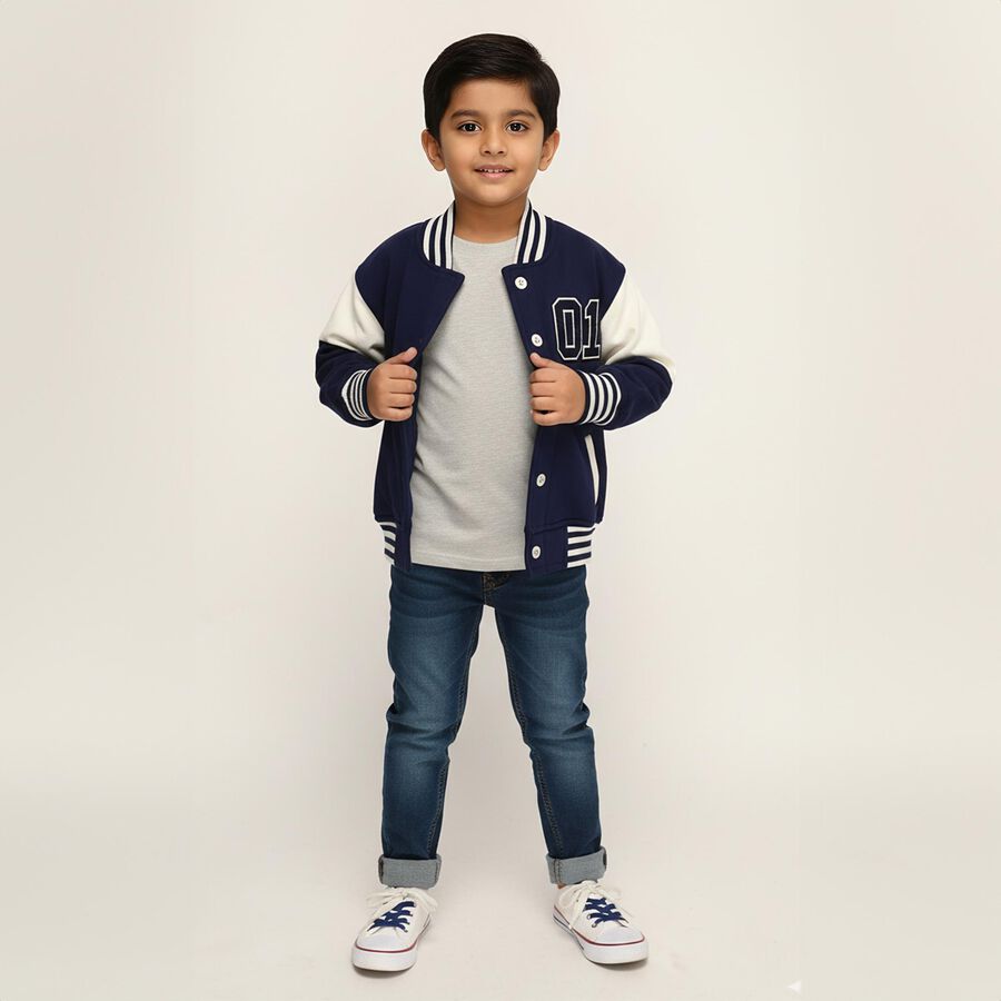Boys' Sweatshirt, Navy Blue, large image number null