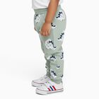 Infants Light Sage Green Dinosaur Printed Cotton Pyjama, हल्का हरा, small image number null