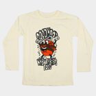 Boys Beige Cotton Blend Round Neck Regular Boys T-Shirt, गहरा पीला, small