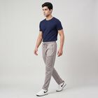Men Grey Slim Fit Panelled Track Pants, हल्का ग्रे, small