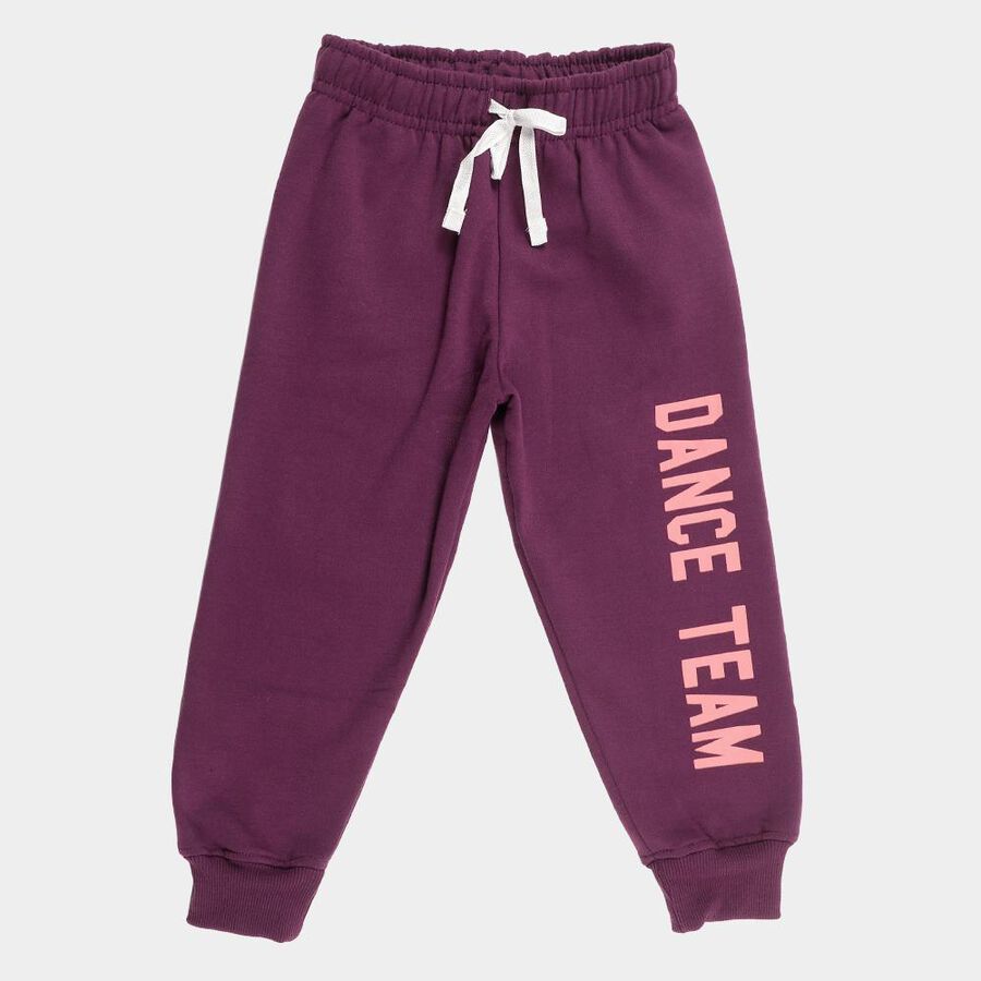 Girls' Deep Plum Purple Dance Team Printed Pyjama, बैंगनी, large image number null