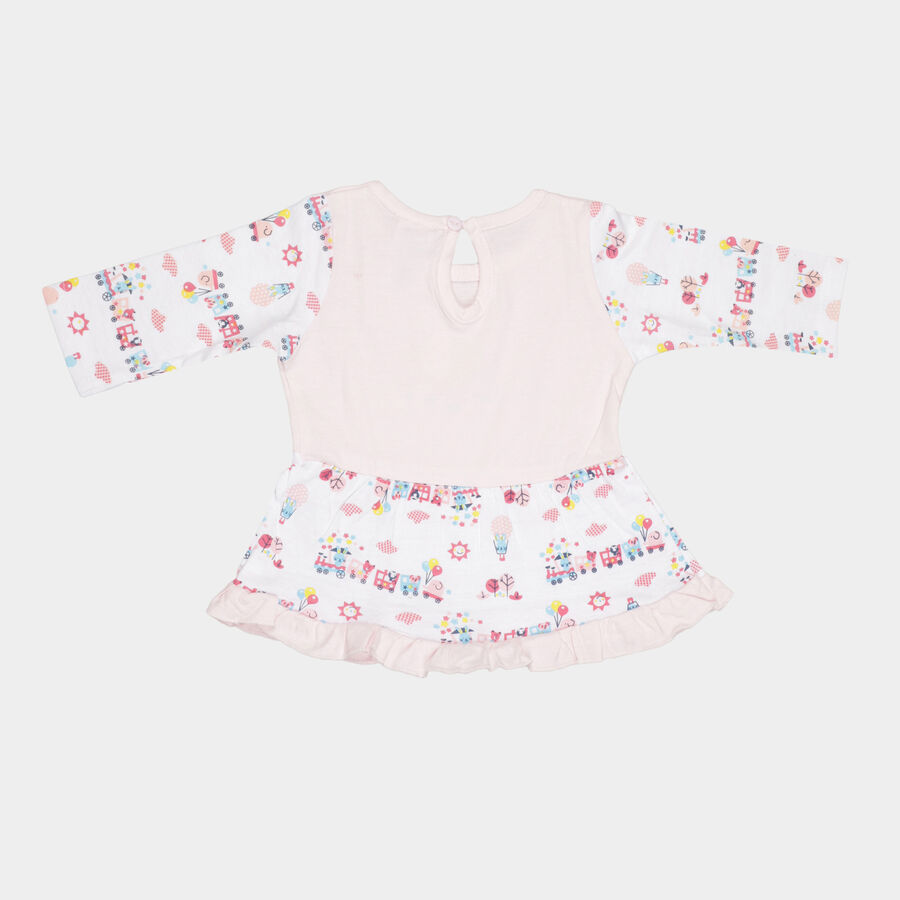 Infants Cotton Frock, Light Pink, large image number null