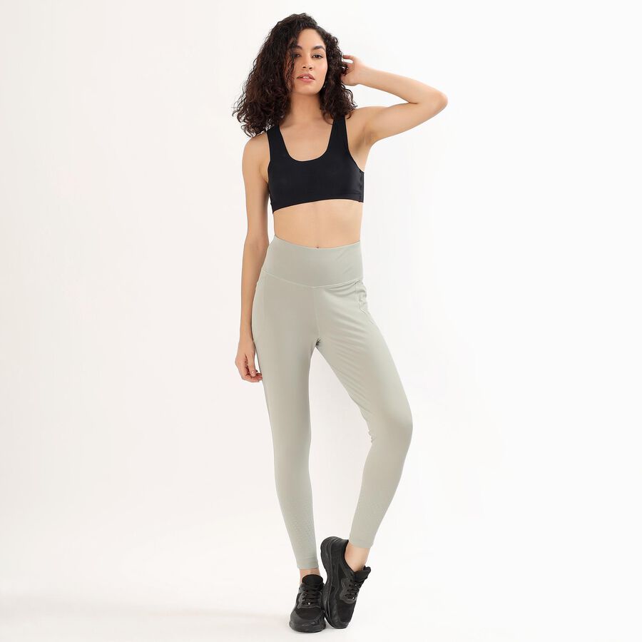 Women's Light Sage Green High-Rise Tights, Light Green, large