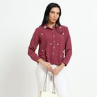 Ladies' Deep Maroon Classic Casual Shirt, Pink, small image number null