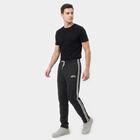 Men's Charcoal Regular Fit Side-Striped Track Pants, Charcoal, small