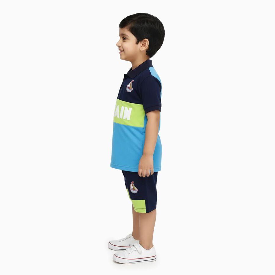 Boys' Knit Baba Suit, नेवी ब्लू, large image number null
