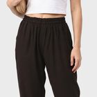 Women's Black Regular Fit Solid Palazzos, Black, small
