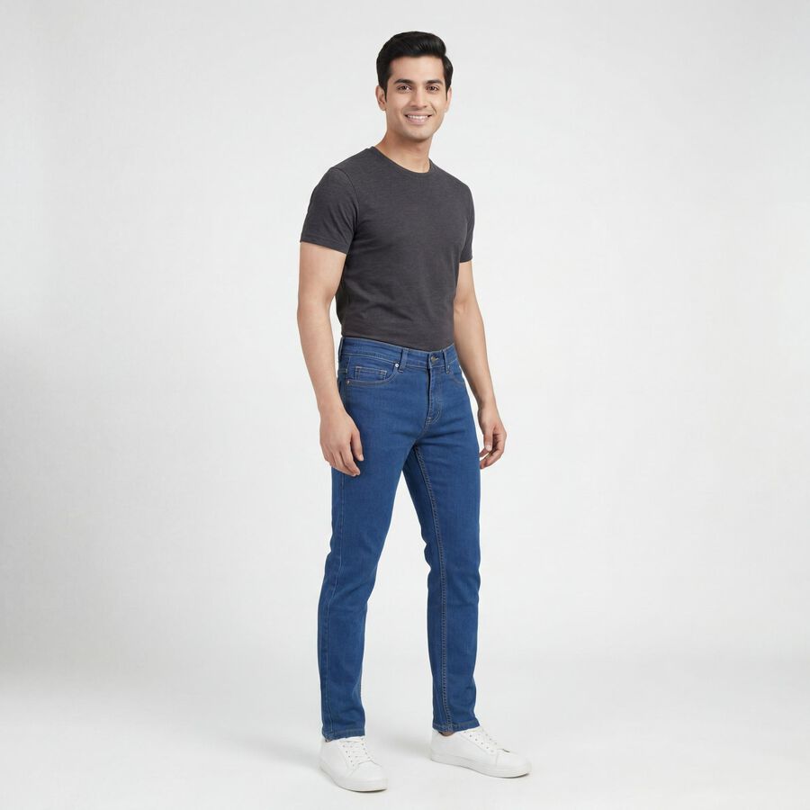 Men's Light Blue Slim Fit Classic Jeans, Light Blue, large