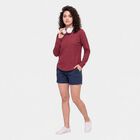 Women's Purple Round Neck Regular Top, Purple, small