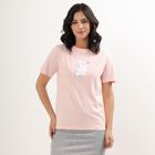 Women's Light Pink Cotton Round Neck T-Shirt, Light Pink, small image number null