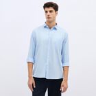 Men's Light Powder Blue Cotton Classic Casual Shirt, Light Blue, small image number null