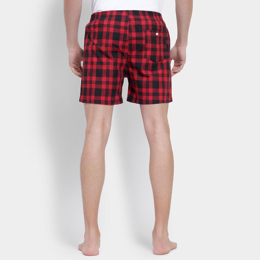 Men's 100% Cotton Boxers, Red, large