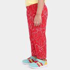 Girls' Pink Straight Fit Printed Capri, गुलाबी, small
